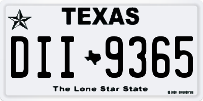 TX license plate DII9365