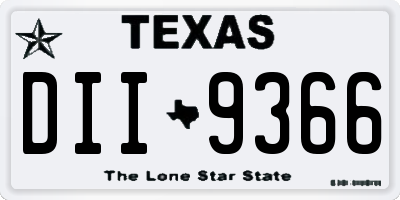 TX license plate DII9366