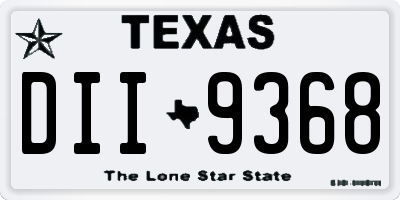 TX license plate DII9368