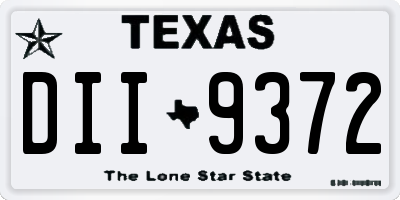 TX license plate DII9372