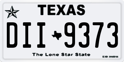 TX license plate DII9373