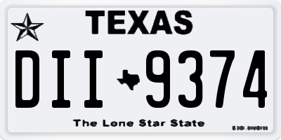 TX license plate DII9374