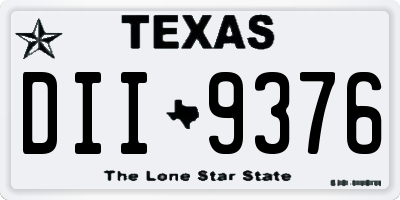 TX license plate DII9376