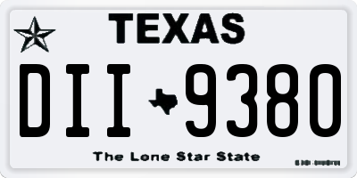 TX license plate DII9380