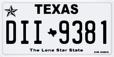 TX license plate DII9381