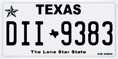 TX license plate DII9383