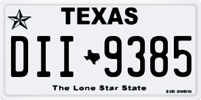 TX license plate DII9385