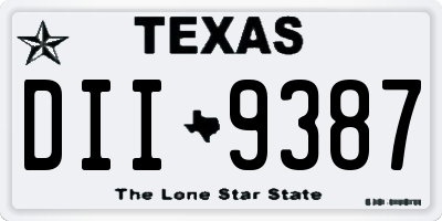 TX license plate DII9387