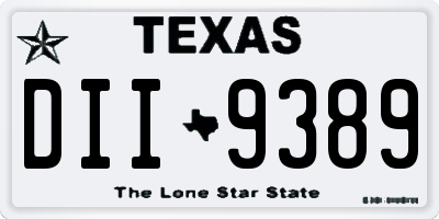 TX license plate DII9389