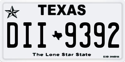 TX license plate DII9392