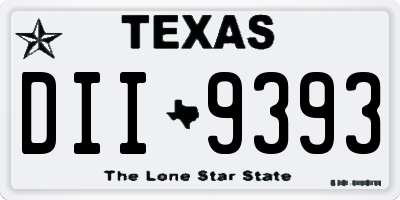 TX license plate DII9393