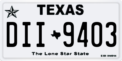 TX license plate DII9403
