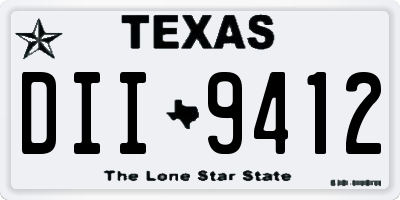 TX license plate DII9412