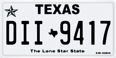 TX license plate DII9417