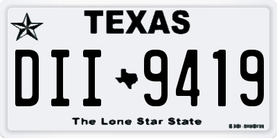 TX license plate DII9419
