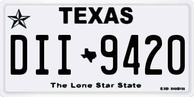 TX license plate DII9420