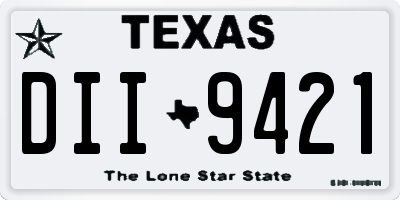 TX license plate DII9421