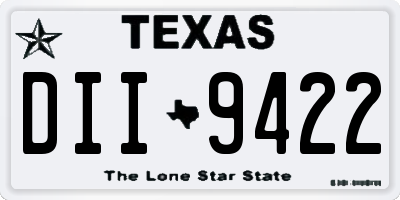 TX license plate DII9422