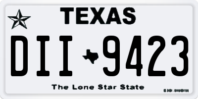 TX license plate DII9423