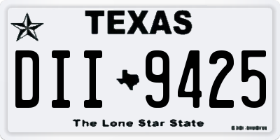 TX license plate DII9425