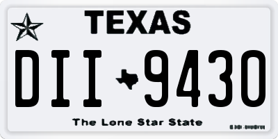 TX license plate DII9430