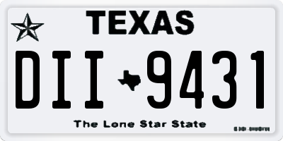TX license plate DII9431