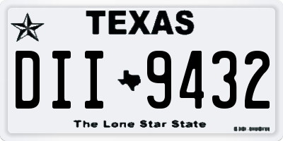 TX license plate DII9432