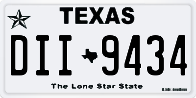 TX license plate DII9434
