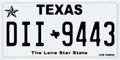 TX license plate DII9443