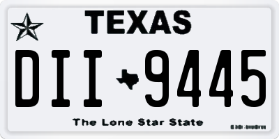 TX license plate DII9445
