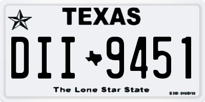 TX license plate DII9451