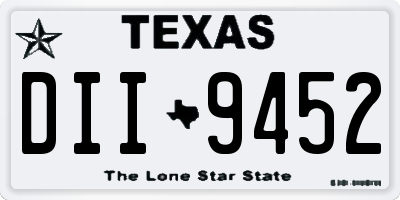 TX license plate DII9452