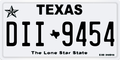TX license plate DII9454