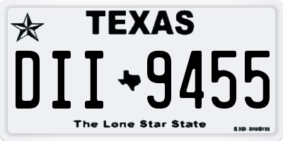 TX license plate DII9455