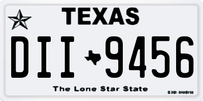 TX license plate DII9456