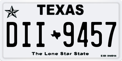 TX license plate DII9457