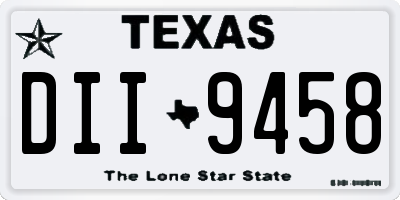 TX license plate DII9458