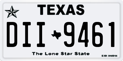TX license plate DII9461