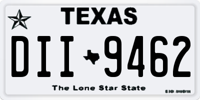 TX license plate DII9462