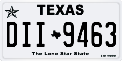 TX license plate DII9463