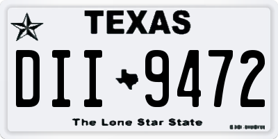 TX license plate DII9472