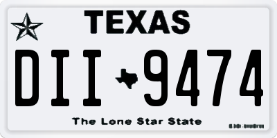 TX license plate DII9474