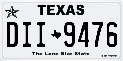 TX license plate DII9476