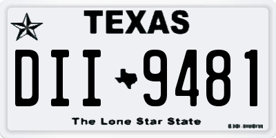 TX license plate DII9481