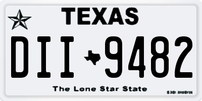 TX license plate DII9482