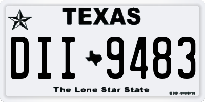 TX license plate DII9483