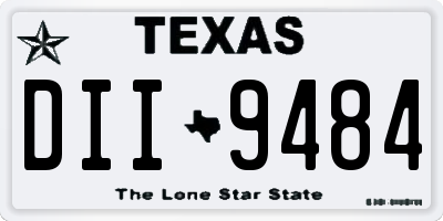 TX license plate DII9484