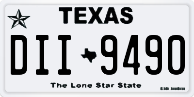 TX license plate DII9490