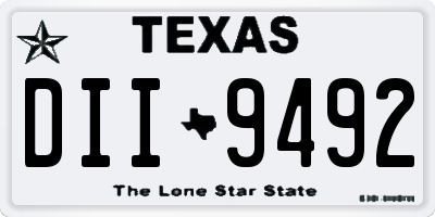 TX license plate DII9492