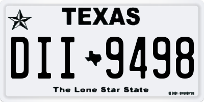 TX license plate DII9498